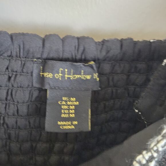 House of Harlow 1960s Plaid Tweed Crop Top Frayed Hem MEDIUM LAGENLOOK Nordic - Picture 4 of 8